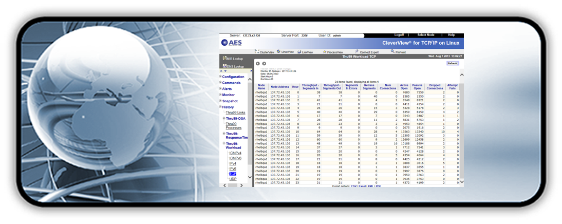 CleverView for TCP/IP on Linux LinkView Snapshot